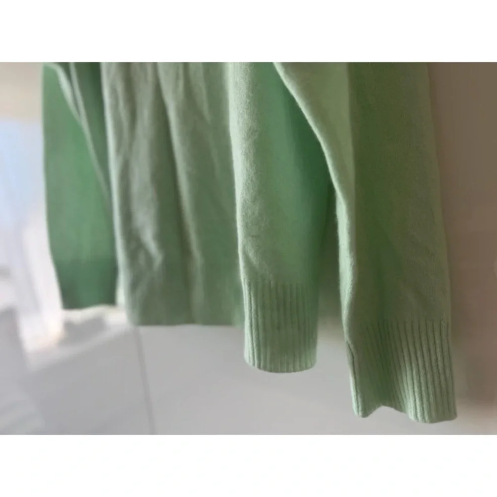 Charter Club 100% Cashmere Mint Green Quarter Zip Sweater Size L - Picture 6 of 10